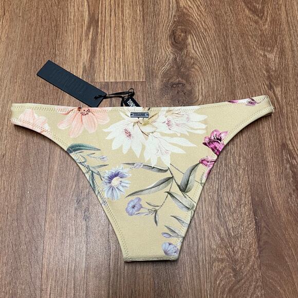 Triangl Swimwear Womens Cheeky Bikini Hipster Bottom Size XL New Floral Tan - Picture 2 of 5